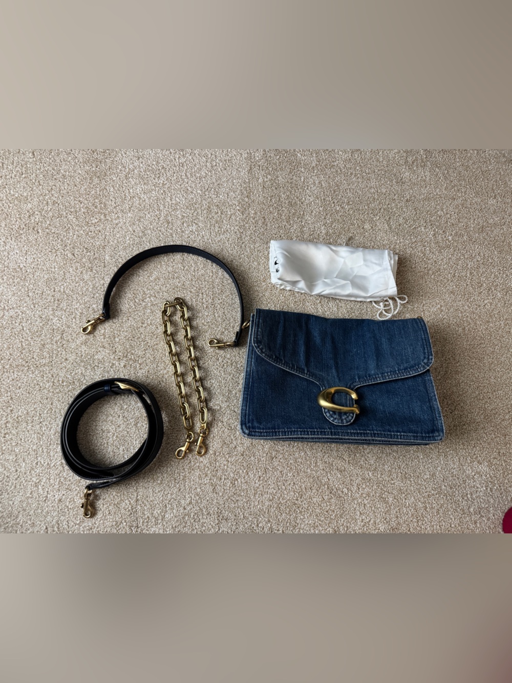 Coach denim chain tabby 30